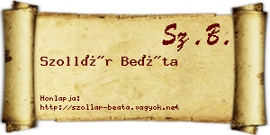 Szollár Beáta névjegykártya
